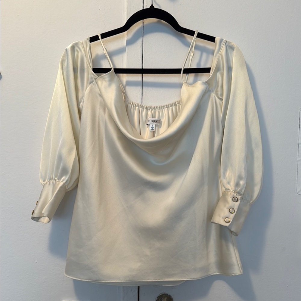 Milly Cream Cold Shoulder Women's Top
